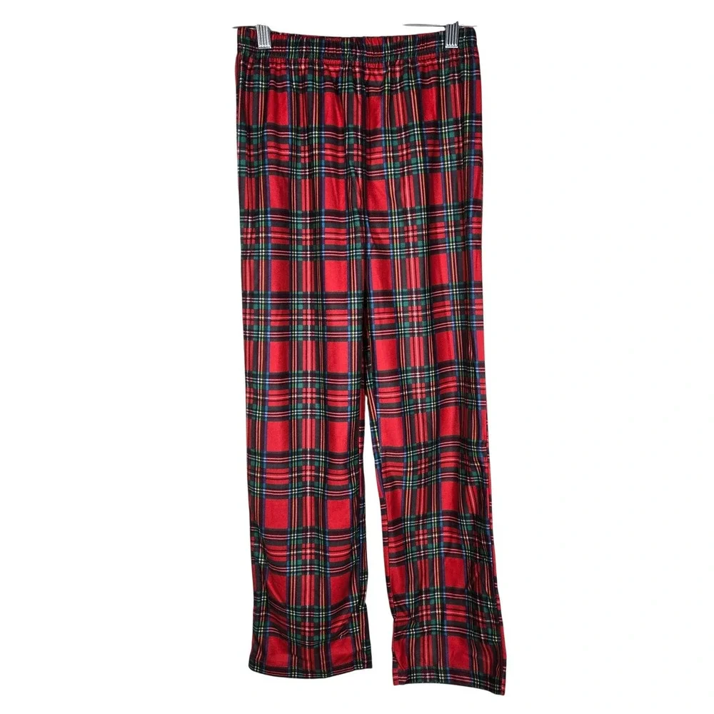 Holiday Lane Kids L 10-12 Brinkley Plaid Pajama Set Red Green Tartan NEW